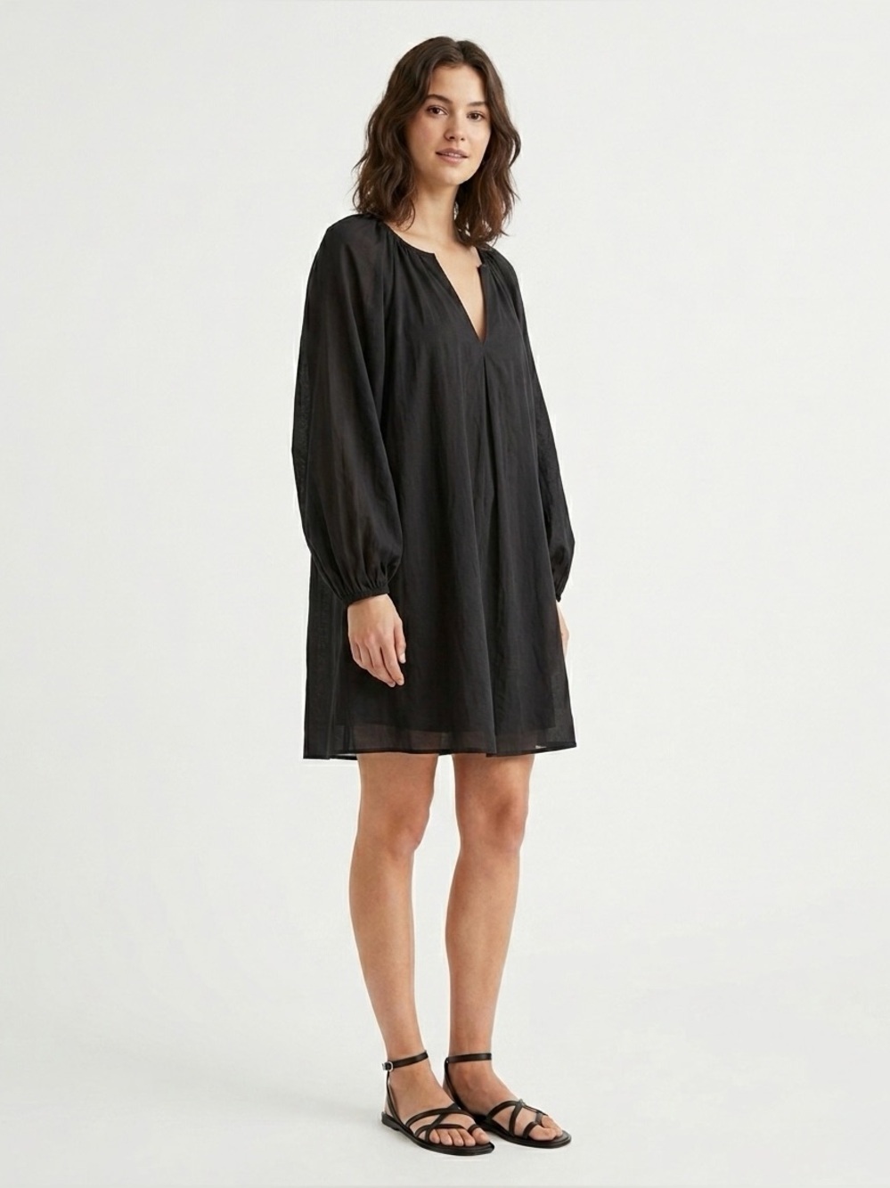 H&M Elegant Black Long Sleeve Dress